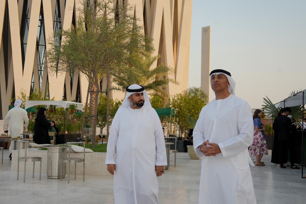 UAE Ambassador Yousef Al Otaiba walks on the grounds of the Abrahamic Family House.