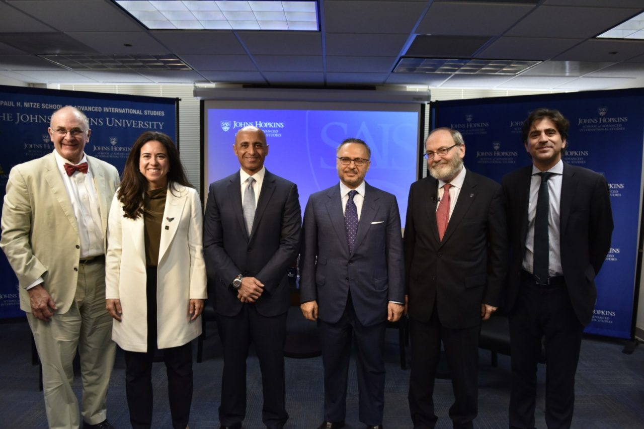 Ambassador Yousef Al Otaiba joined Dr. Anwar Gargash at the announcement of a partnership with Johns Hopkins University.
