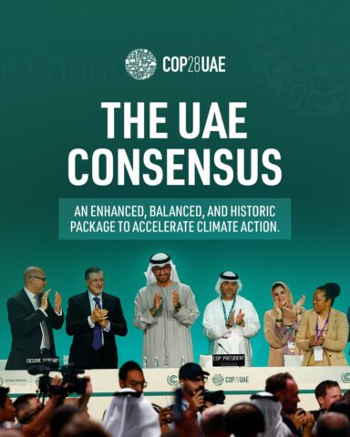 The UAE Consensus was a historic agreement by 198 countries at COP28 to take climate action and build a sustainable future.